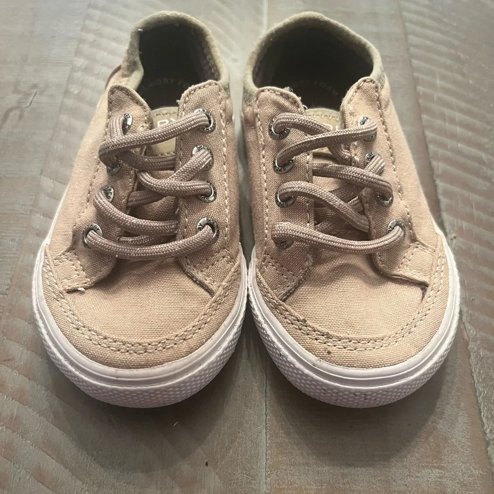 Sperry Kids Beige Canvas Sneakers Toddler 5